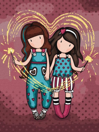 Dimensiuni medii si mici - Set pictura pe numere, cu sasiu, Artificii - colectia Santoro, 30x40 cm