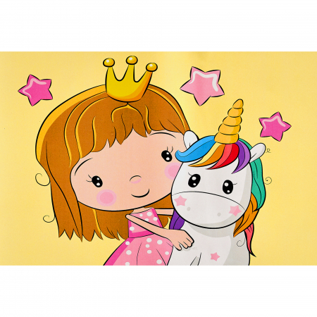 Printesa cu puiul de unicorn 20x30 cm [0]