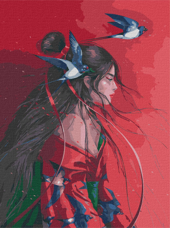 Set pictura pe numere, cu sasiu, Printesa din nori, 40x50 cm [0]