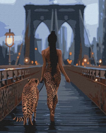 Dimensiune clasica 40x50cm - Set pictura pe numere, cu sasiu, Feline pradatoare, 40x50 cm