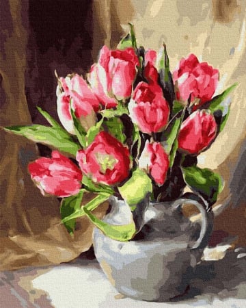 Picturi pe numere - Set pictura pe numere, cu sasiu, Prospetimea primaverii, 40x50 cm