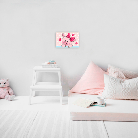 Pictura pe numere, cu sasiu, Purcelus indragostit 20x30 cm [5]