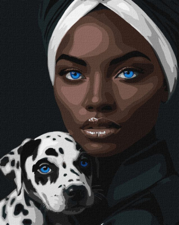 Dimensiune clasica 40x50cm - Set pictura pe numere, cu sasiu, Ochi albastri, 40x50 cm