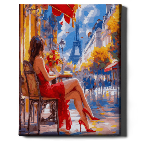 Set pictura pe numere, cu sasiu, Toamna in Paris, 40x50 cm [1]