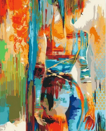 Dimensiune clasica 40x50cm - Set pictura pe numere, cu sasiu, Frumusete in culori, 40x50 cm