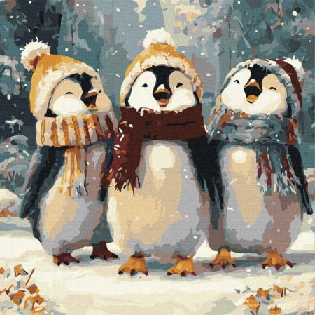 Dimensiuni medii si mici - Set pictura pe numere, cu sasiu, Cantec plin de bucurie, 40x40 cm