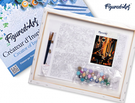 Set pictura pe numere, cu sasiu, Pianist - Art Déco, 40x50 cm [3]