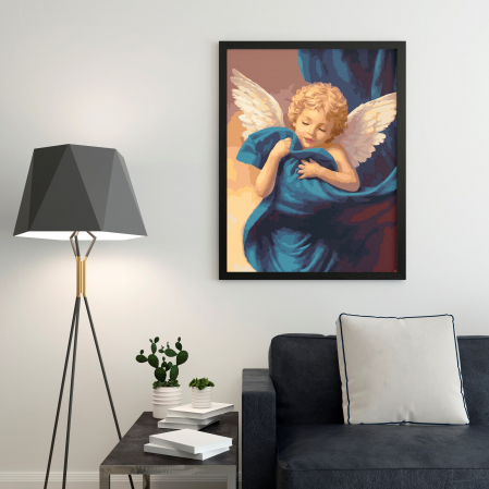 Set pictura pe numere, cu sasiu, Inger pazitor, 40x50 cm [2]