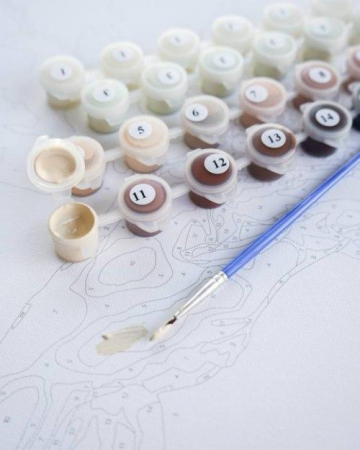 Set pictura pe numere, cu sasiu, Sakura sub luna, 40x50 cm [3]