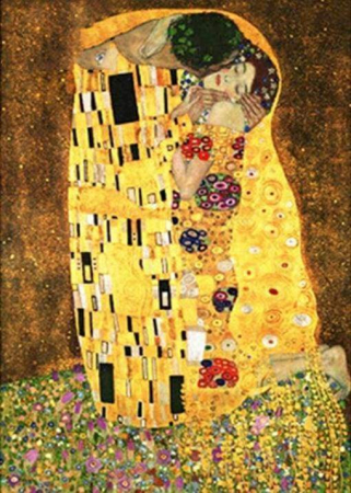 Picturi pe numere 40x50 cm – modele variate pentru toate gusturile - Set pictura pe numere, cu sasiu, Sarutul - Klimt, 40x50 cm