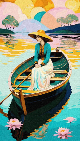 Triptice si dimensiuni mari - Set pictura pe numere, cu sasiu, Raul viselor, 40x70 cm