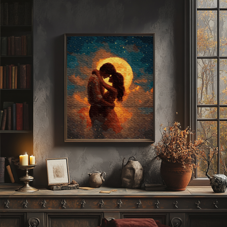 Set pictura pe numere, cu sasiu, Sub clar de luna, 40x50 cm [3]