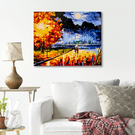 Set pictura pe numere, cu sasiu, Senzatie de Toamna, 40x50 cm | Picturi pe numere | dego.ro [4]
