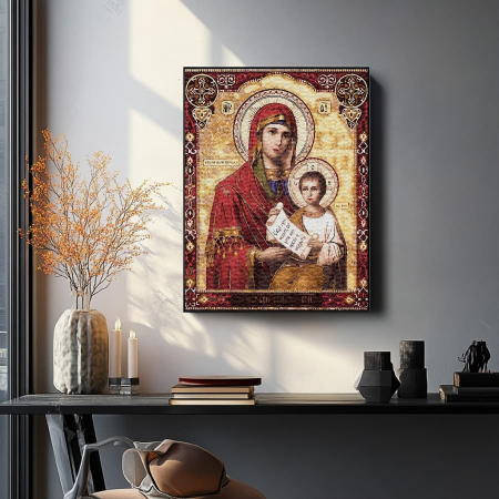 Set pictura pe numere, cu sasiu, Fecioara cu pruncul, 40x50 cm [3]