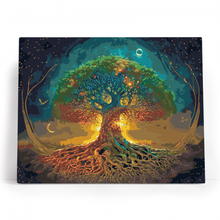 Set pictura pe numere, cu sasiu, Radacini cosmice, 40x50 cm [1]