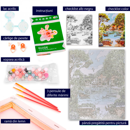 Set pictura pe numere, cu sasiu, Bay of Happiness, 40x50 cm [3]