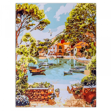 Set pictura pe numere, cu sasiu, Bay of Happiness, 40x50 cm [0]