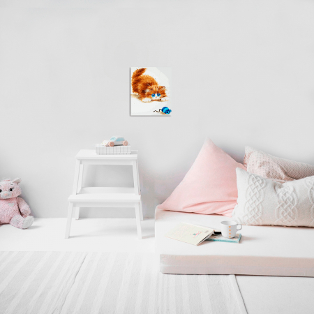 Pictura pe numere, cu sasiu, Soarelece si pisica, 30x40 cm [4]