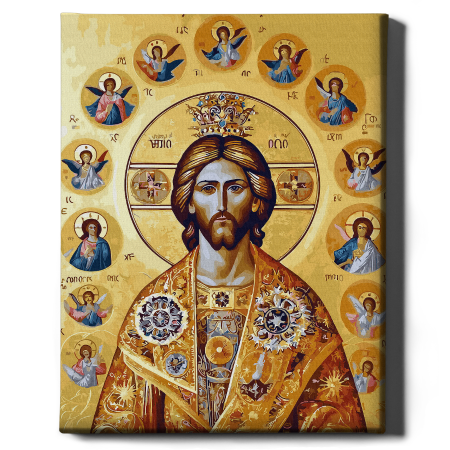 Set pictura pe numere, cu sasiu, Hristos si ingerii, 40x50 cm [2]