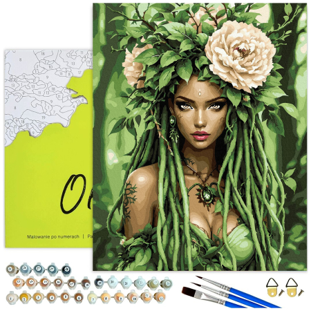 Set pictura pe numere, cu sasiu, Spiritul padurii tropicale, 40x50 cm [1]