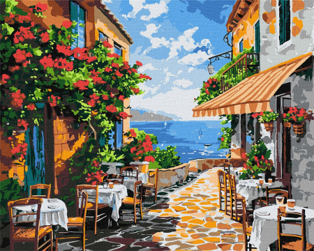 Set pictura pe numere, cu sasiu, Spre plaja, 40x50 cm