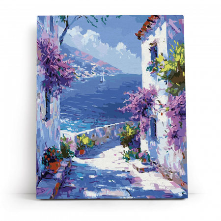 Set pictura pe numere, cu sasiu, Vis mediteranean, 40x50 cm [1]