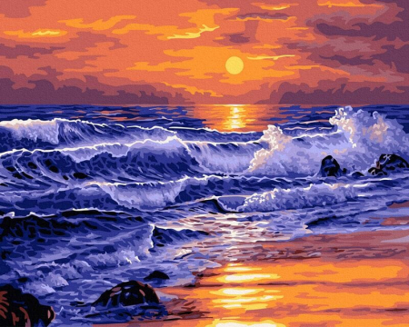 Set pictura pe numere, cu sasiu, Malul marii, 40x50 cm [0]