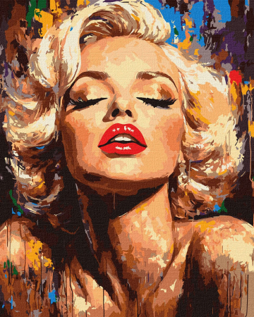 Picturi pe numere 40x50 cm – modele variate pentru toate gusturile - Set pictura pe numere, cu sasiu, Stralucitoarea Monroe, 40x50 cm