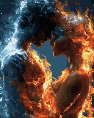 Picturi pe numere - Set pictura pe numere, cu sasiu, Puterea iubirii, 40x50 cm