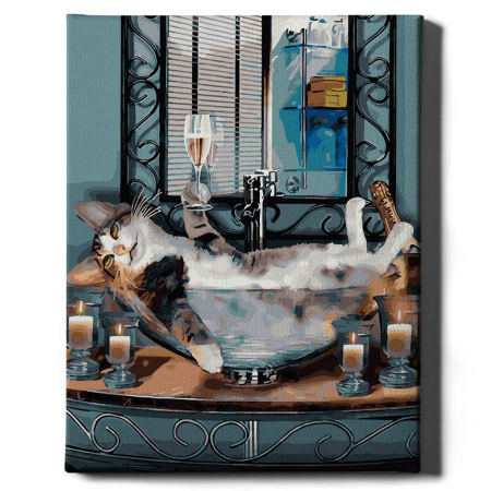 Set pictura pe numere, cu sasiu, Suferind de viata buna, 40x50 cm [1]