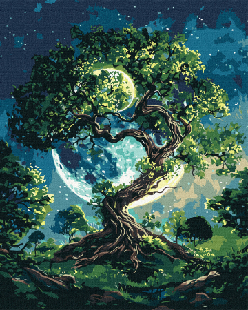 Picturi pe numere - Set pictura pe numere, cu sasiu, Copacul lumii, 40x50 cm