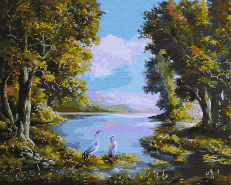 Set pictura pe numere, cu sasiu, Tacerea naturii - Oleksandr Zakusilov, 40x50 cm [0]