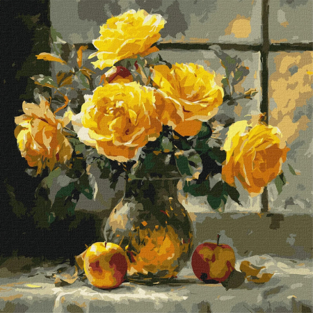 Picturi pe numere dimensiuni mici și medii – ușor de realizat, perfecte pentru orice spațiu - Set pictura pe numere, cu sasiu, Tandrete de petale, 40x40 cm
