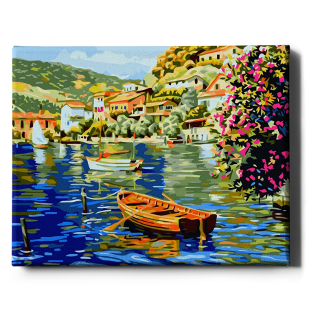 Set pictura pe numere, cu sasiu, Barca mica, 40x50 cm [1]
