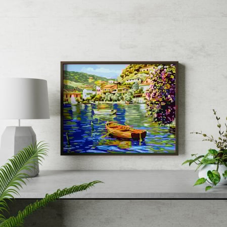 Set pictura pe numere, cu sasiu, Barca mica, 40x50 cm [2]