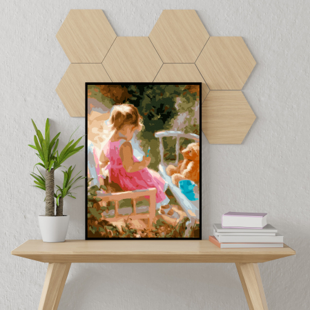 Set pictura pe numere, cu sasiu, Inocenta, 40x50 cm [3]