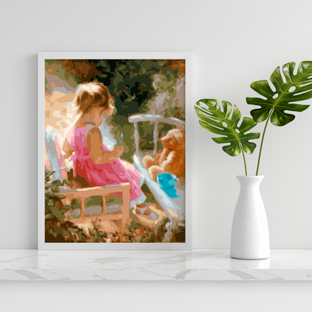 Set pictura pe numere, cu sasiu, Inocenta, 40x50 cm [2]