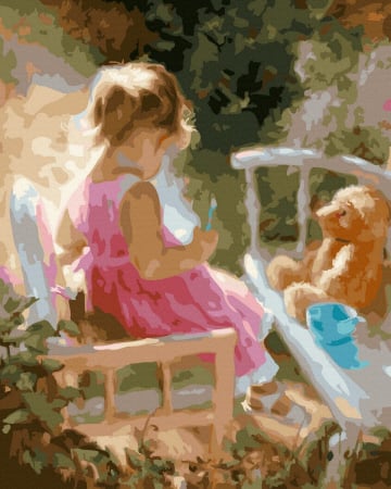Picturi pe numere - Set pictura pe numere, cu sasiu, Inocenta, 40x50 cm