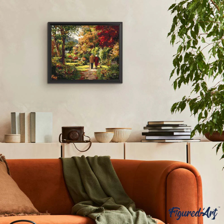 Set pictura pe numere, cu sasiu, Toamna iubirii, 40x50 cm [2]