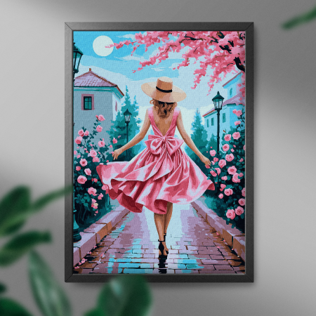 Set pictura pe numere, cu sasiu, Plimbare printre trandafiri, 40x50 cm [2]