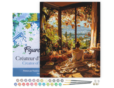 Set pictura pe numere, cu sasiu, Dimineata lenesa de toamna, 40x50 cm [1]