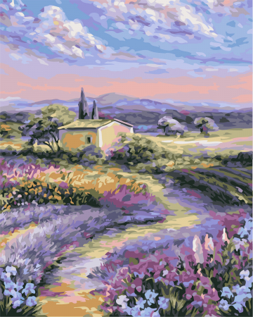 Set pictura pe numere, cu sasiu, Tonuri pastelTonuri pastel, 40x50 cm [0]