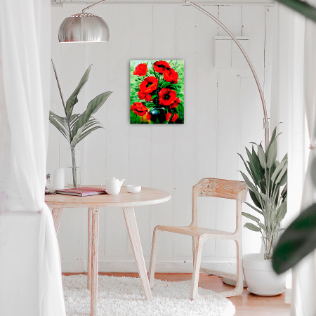 Set pictura pe numere, cu sasiu, Buchet de Maci, 40x50 cm [3]