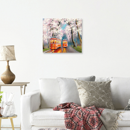 Set pictura pe numere, cu sasiu, Tramvai de primavara [5]