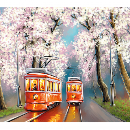Set pictura pe numere, cu sasiu, Tramvai de primavara [0]