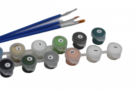 Set pictura pe numere, cu sasiu, Trandafir, 16.5x13 cm [5]