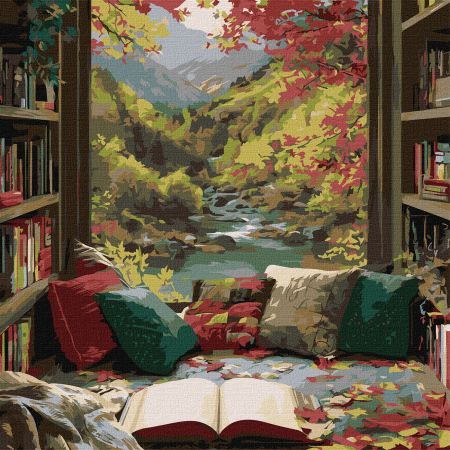 Picturi pe numere dimensiuni mici și medii – ușor de realizat, perfecte pentru orice spațiu - Set pictura pe numere, cu sasiu, Visand la munte, 40x40 cm