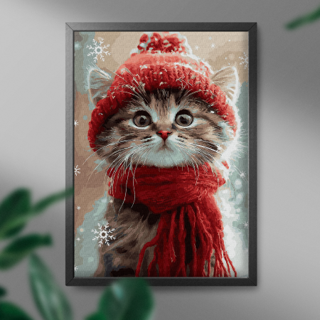 Set pictura pe numere, cu sasiu, Mustati inghetate, 40x50 cm [2]