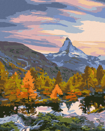 Dimensiune clasica 40x50cm - Set pictura pe numere, cu sasiu, Culorile padurii, 40x50 cm