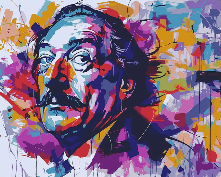 Picturi pe numere 40x50 cm – modele variate pentru toate gusturile - Set pictura pe numere, cu sasiu, Mustata lui Dali - street art, 40x50 cm